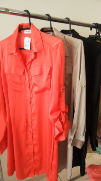 Vestido camisão de seda liso